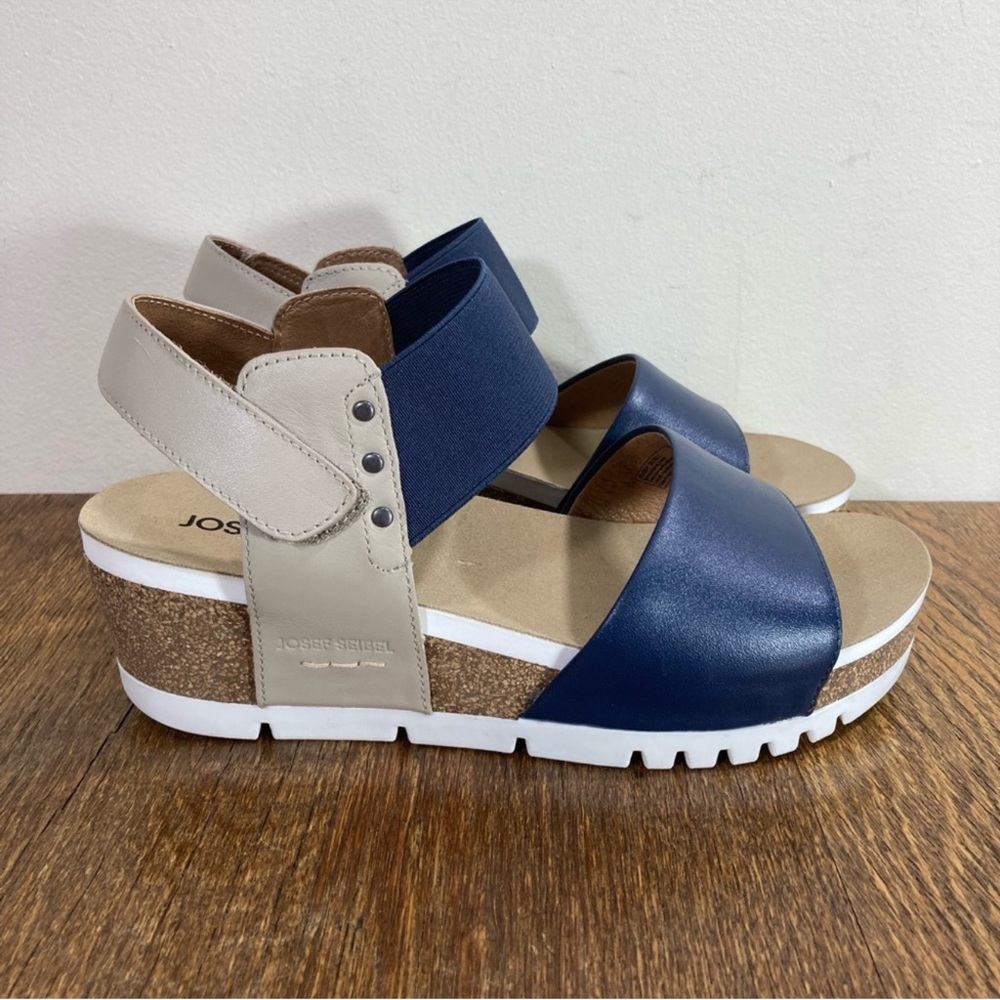 New Josef Seibel Quinn 09 Leather Slingback Sandal Women’s Size US 7-7.5 Ocean. - Picture 4 of 11
